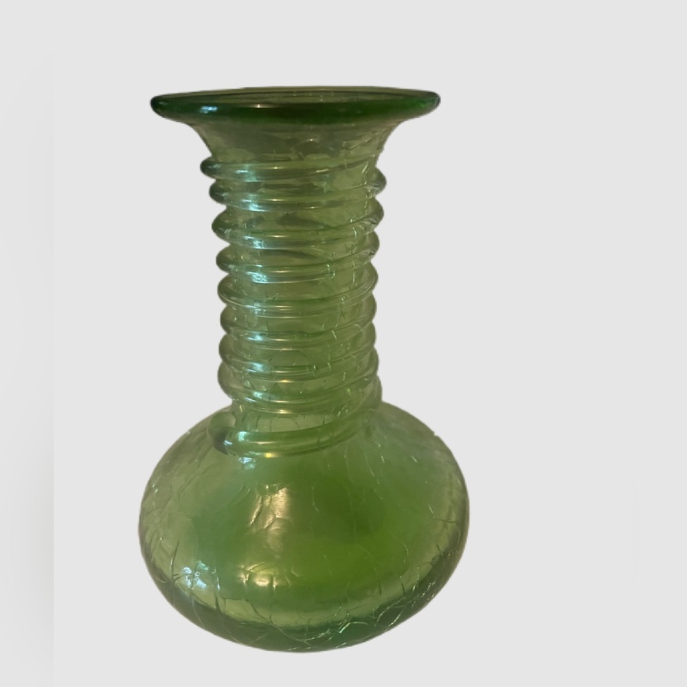 Vintage Crackle glass 4 inch vase